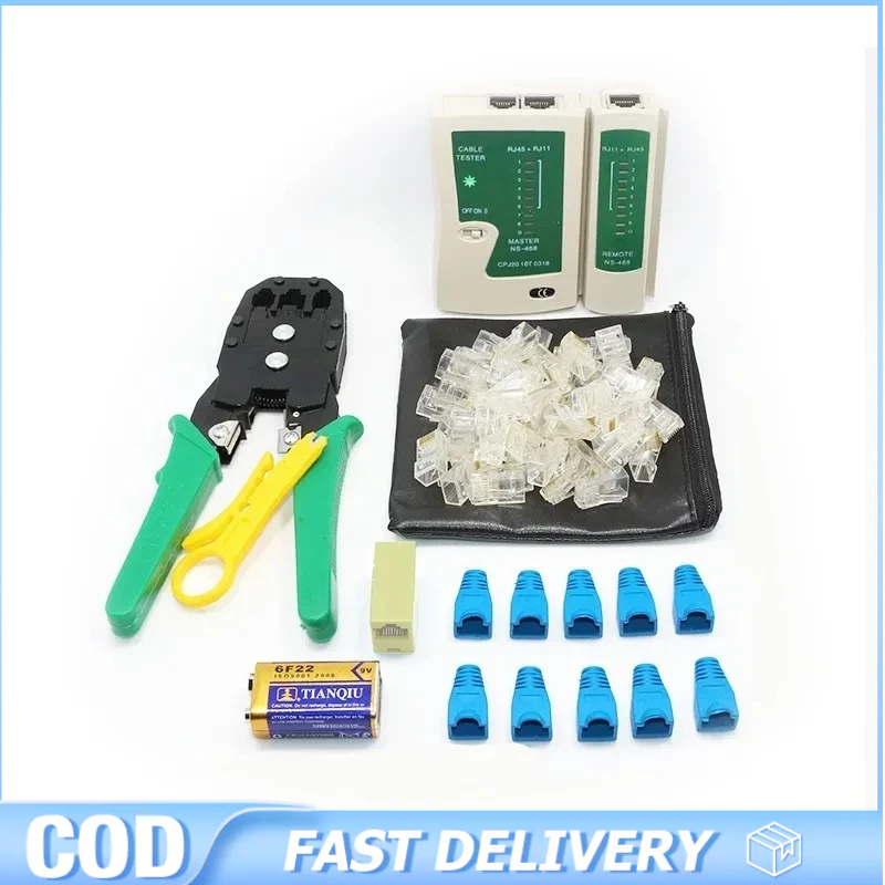 8 in 1 RJ45 RJ11 Network Cable Tester Crimper Crimping Tool Set Network ...