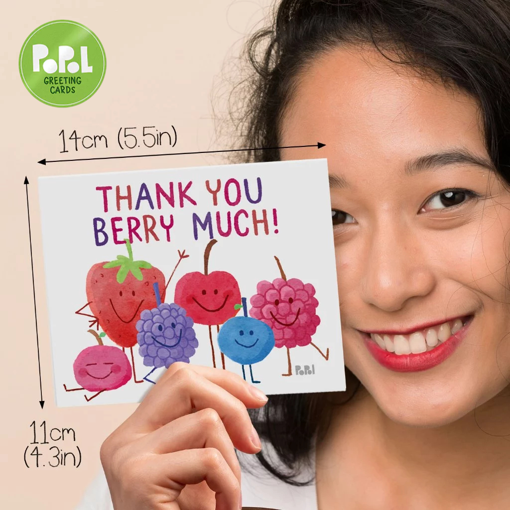 Popol - Thank You Berry Much - Greeting Card Cute Funny Sweet for Loved ...