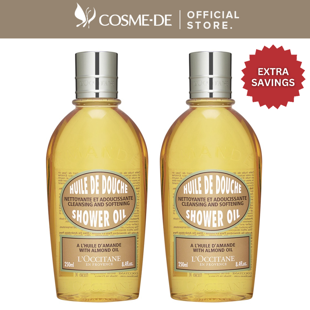L'OCCITANE Almond Shower Oil Cleansing And Softening 250ml X2 [EXCLUSIVE BUNDLE] Shopee