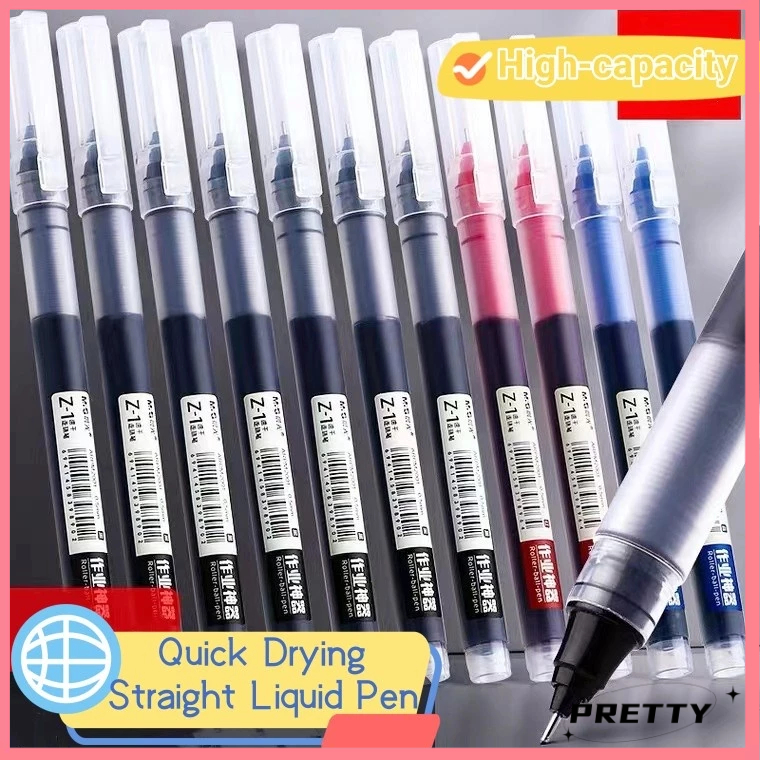 Straight Liquid Pen 0.5mm Gel Pen Quick-Drying Rollerball Neutral Pen ...