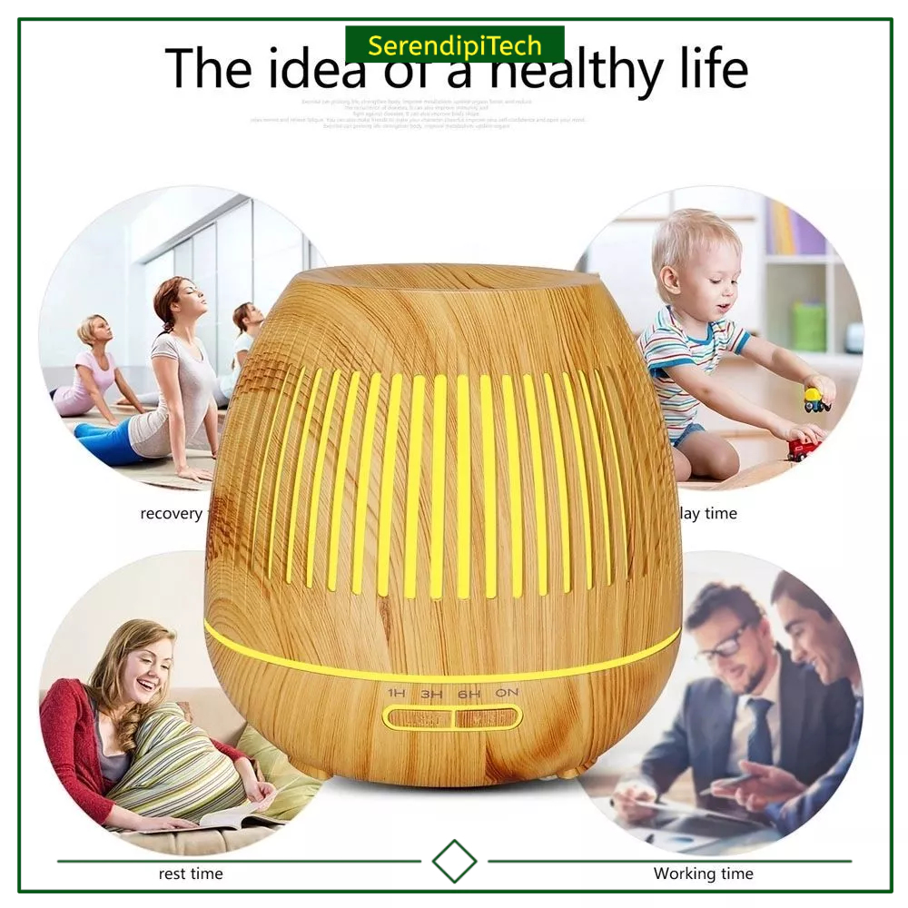 Aroma Diffuser Air Purifier With LED Lamp 7 Color Changing LED Lights