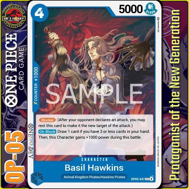 Basil Hawkins OP05047 x Awakening of The New Era Blue x Common One Piece TCG Shopee Philippines