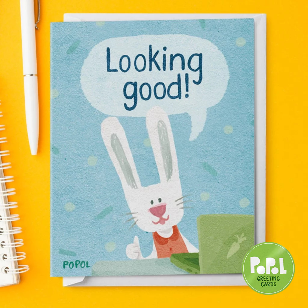 Popol - Looking Good - Encouragement Office Greeting Card Cute ...