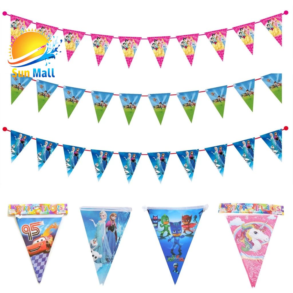 [ Sun Mall ] Banderitas / Banner (3meter) Kids Character Birthday party ...