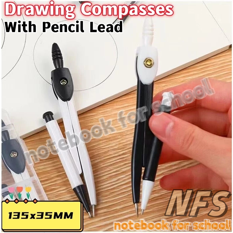 Metal Geometry Compass Set With Lead Refill Box Student Math Exam ...