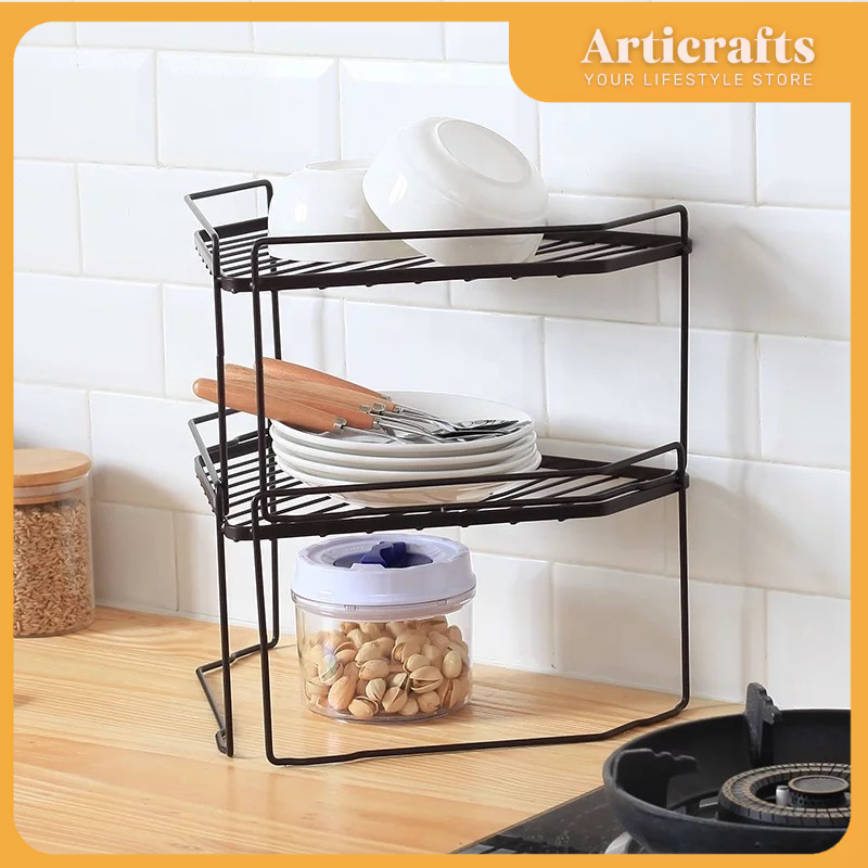 Nordic Minimalist Triangular Metal Stackable Kitchen Rack Organizer ...