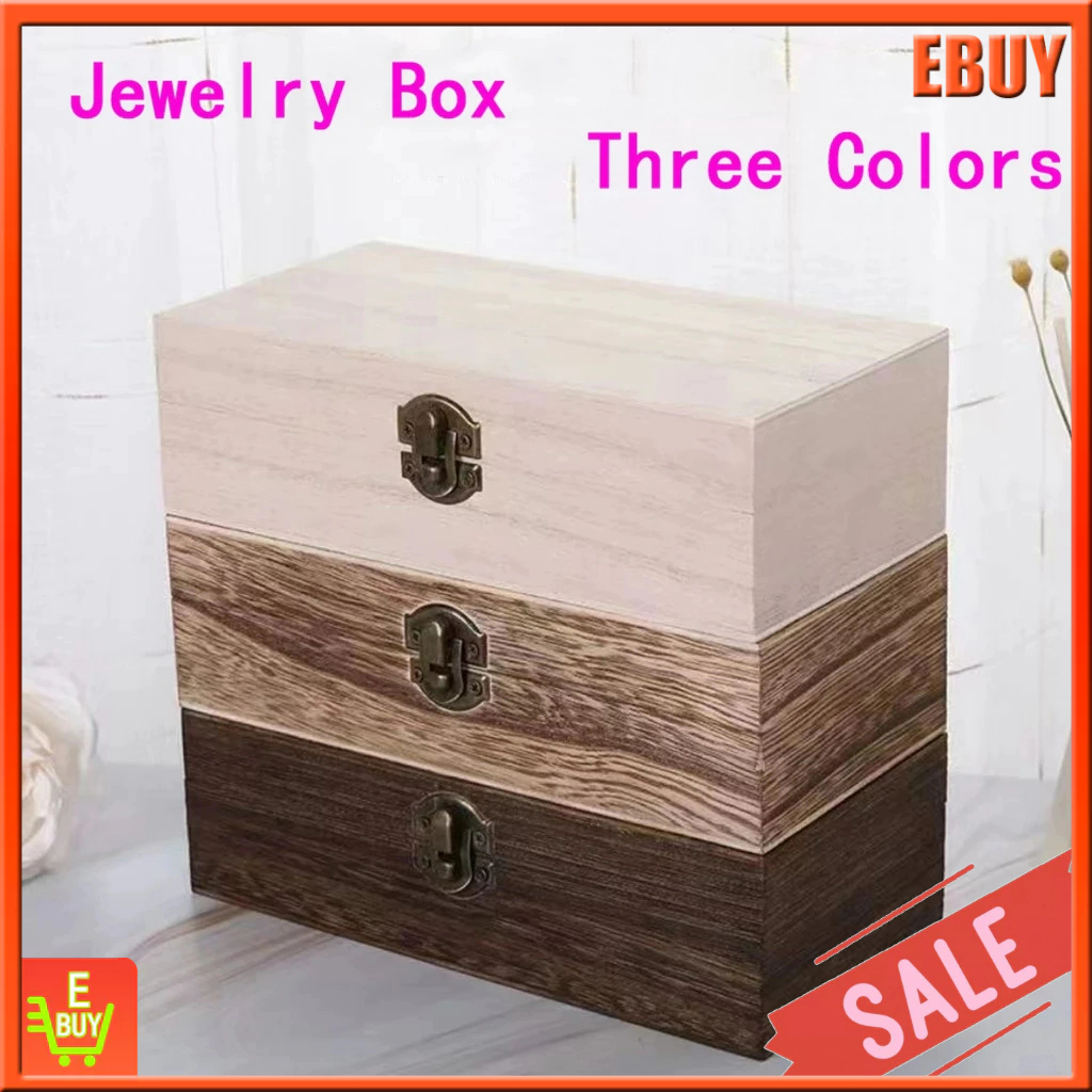 Clam shell Design Elegant Wooden Jewelry Box with Natural Finish for ...
