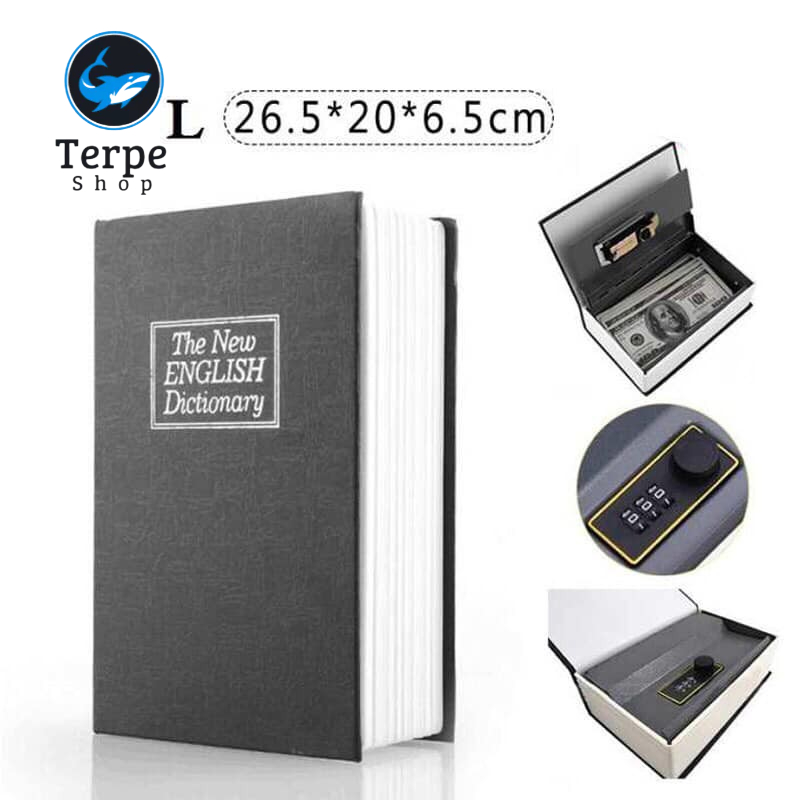 BLOS Metal Steel Dictionary Mini Safe Box Book Money Hidden Secret