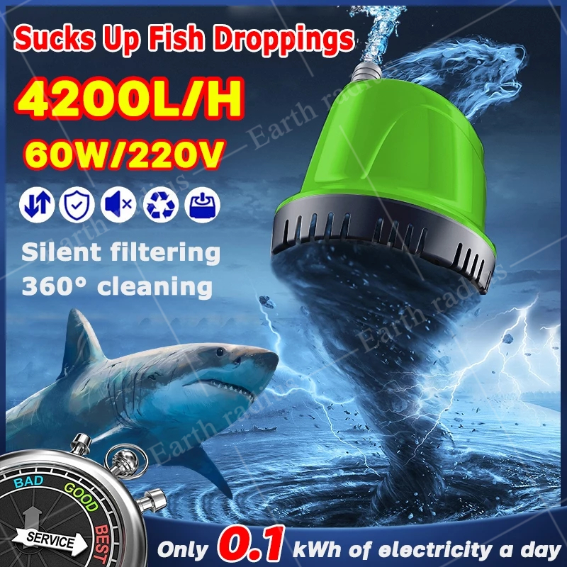 【COD】60W Submersible Aquarium Water Pump Cycle Filter Fish Tank