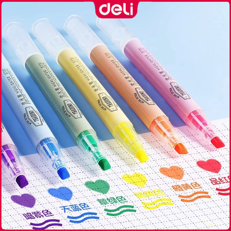 Deli S731 Highlighter Pen 6Colors Pastel Marker Set Painting School