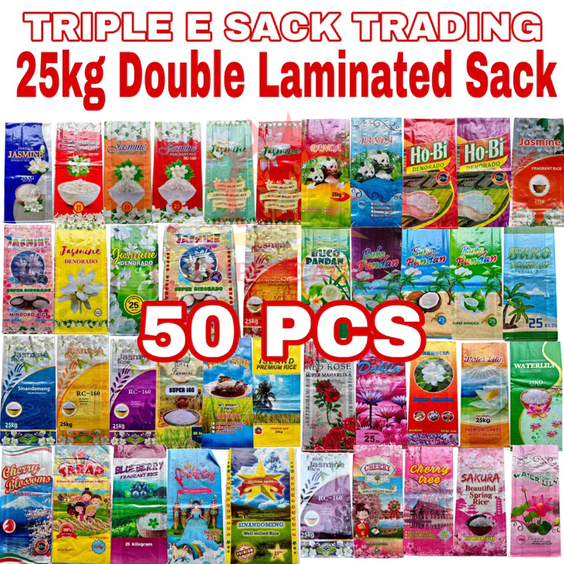 25kg Rice Sack Double Laminated (25kg) 50pcs | Shopee Philippines