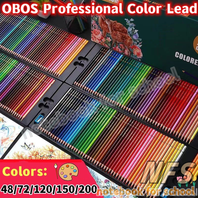 48/72/120/150/200 Colors OBOS Professional Color Lead Oil Color Set Colored Pencils Art Supplies