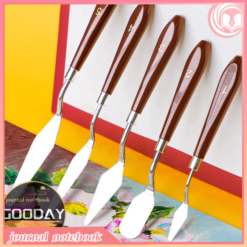 1/5PCS Set Art Stainless Steel Scraper Palette Knife Painting Tools