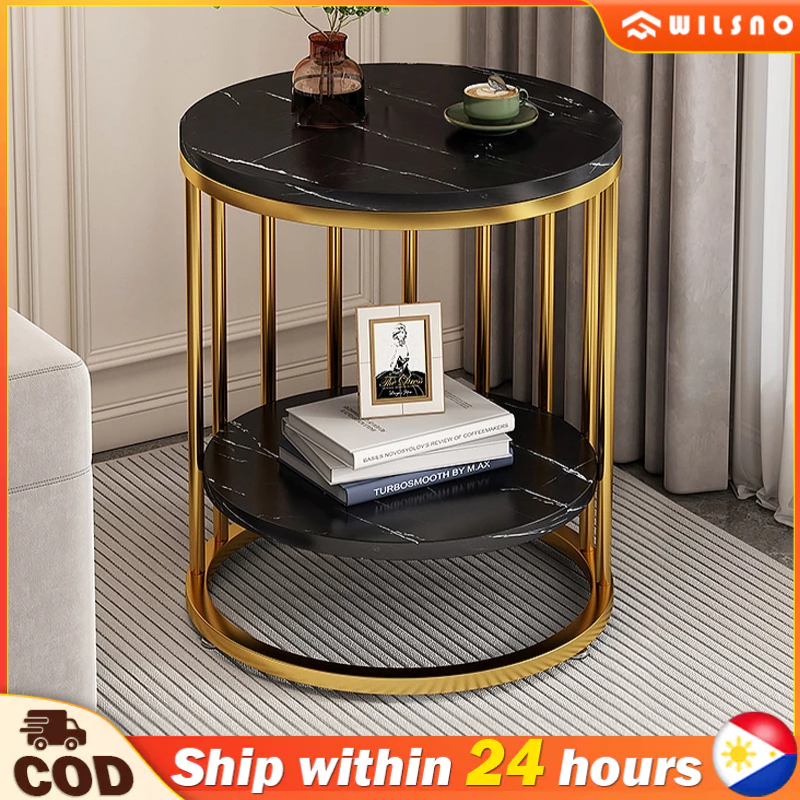 【COD】 Coffee Table Imitation Marble Side Table Simple Modern Creative ...