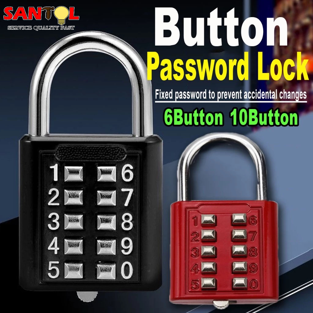 6-10 Digits Password Code Combination Padlock For Home Suitcase Luggage ...