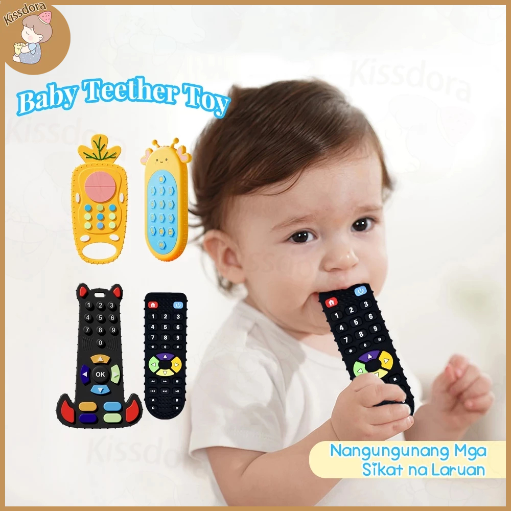 Kissdora【COD】Remote Control Teether Toys for Baby Silicon Teether for