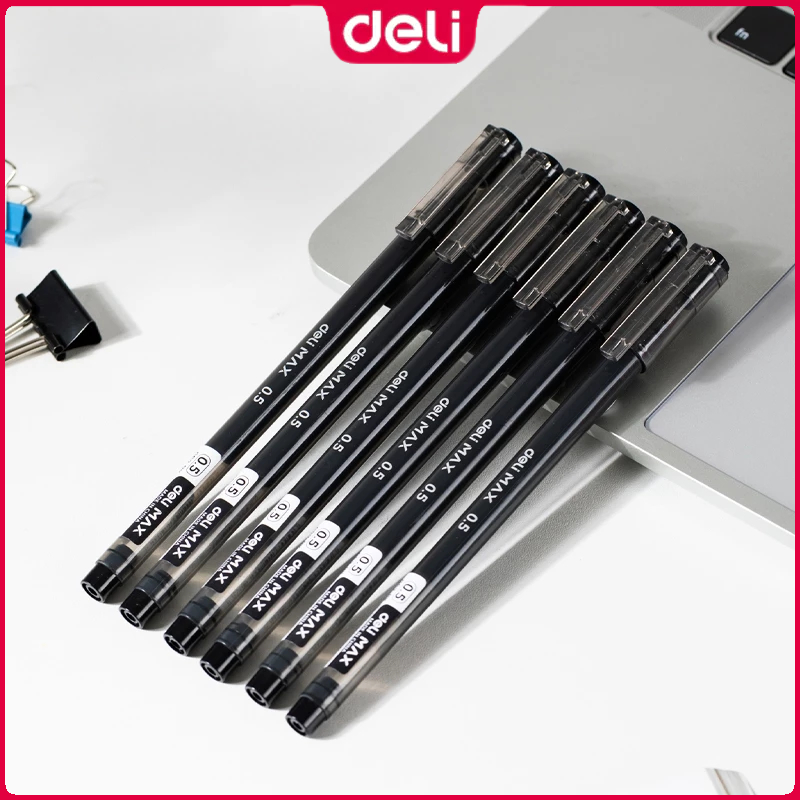 Deli EG62 Gel Pen 0.5mm Black Blue Ink Writing for School | Shopee ...