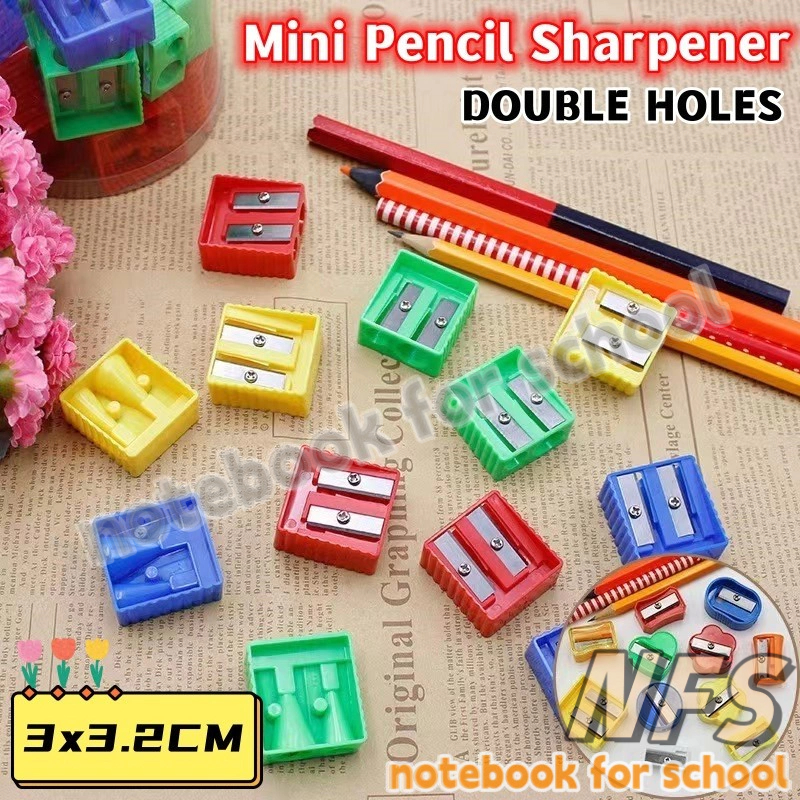 NFS Mini Pencil Sharpener Portable Double Holes Pencil Sharpeners ...