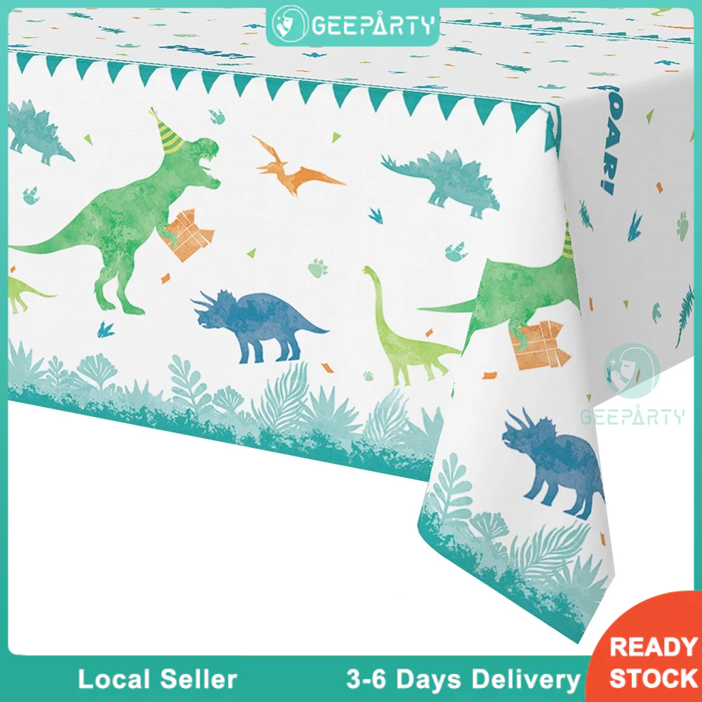 TBC Prehistoric Dinosaur Plastic Tablecover - 54x108 Inch Rectangular Party Decor - View #2