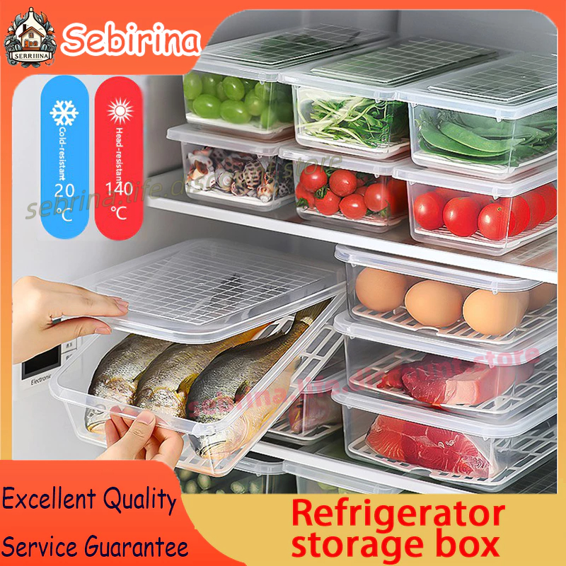 Refrigerator storage box large capacity transparent storage box kitchen ...