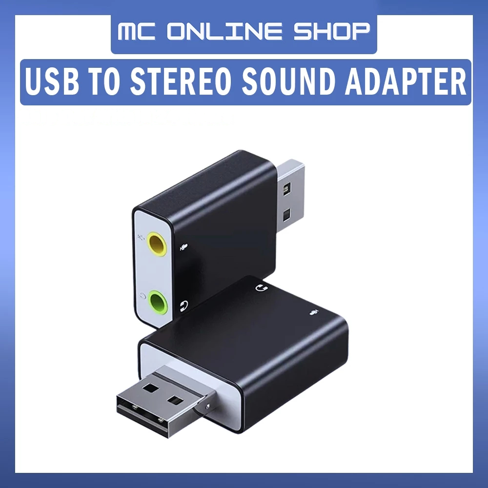 USB to 3.5mm Stereo Sound Adapter Converter with Headphone Speaker and ...
