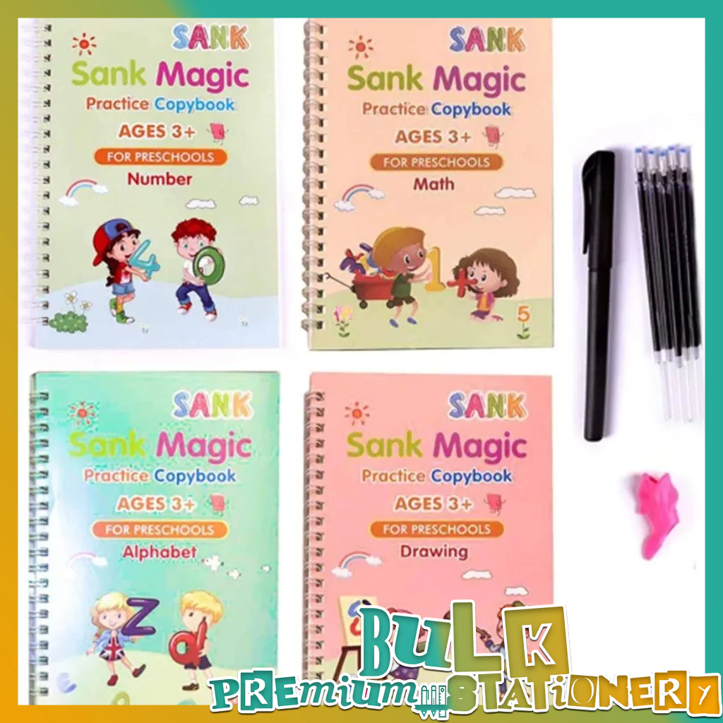 Kids Magic Copybook Set Reusable Calligraphy Writing Handwriting ...