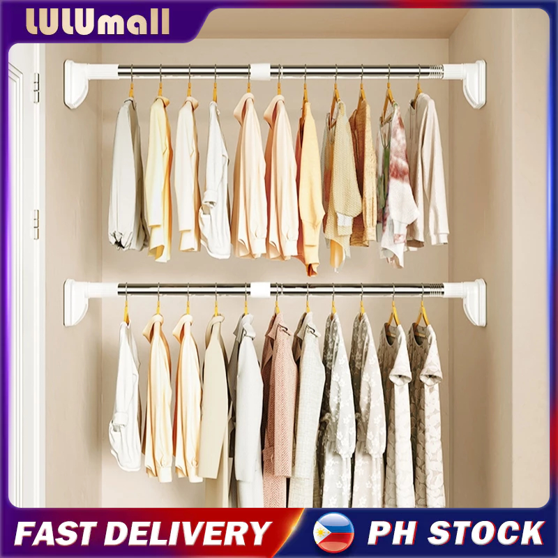 Adjustable Telescopic clothesline Curtain Rod clothes drying Rack ...