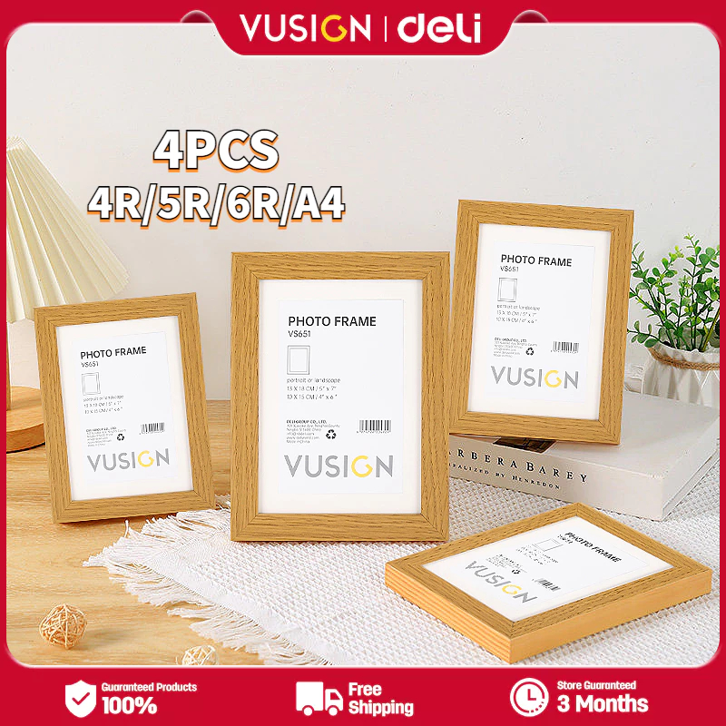 Deli Vusign 4PCS Photo Frame Wall Decor Picture Frames Wooden Picture ...