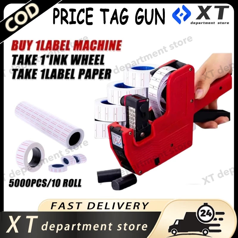 XT 8 Digits Price tag Gun With Sticker Labels & Ink Refill, Label Maker ...