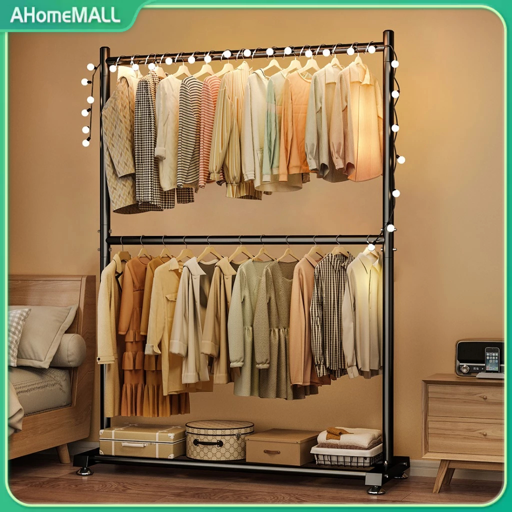 Double layer vertical bedroom balcony drying rack simple drying rack ...