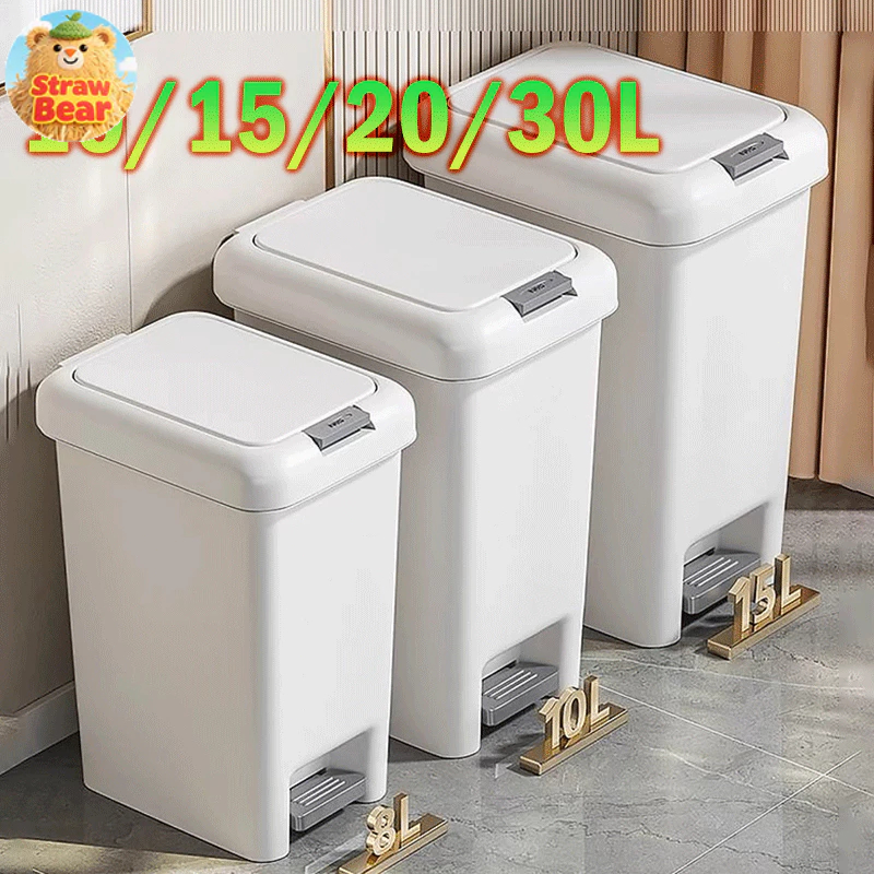 Foot Pedal Trash Bin with Dual Opening for Convenient Use, Multiple ...