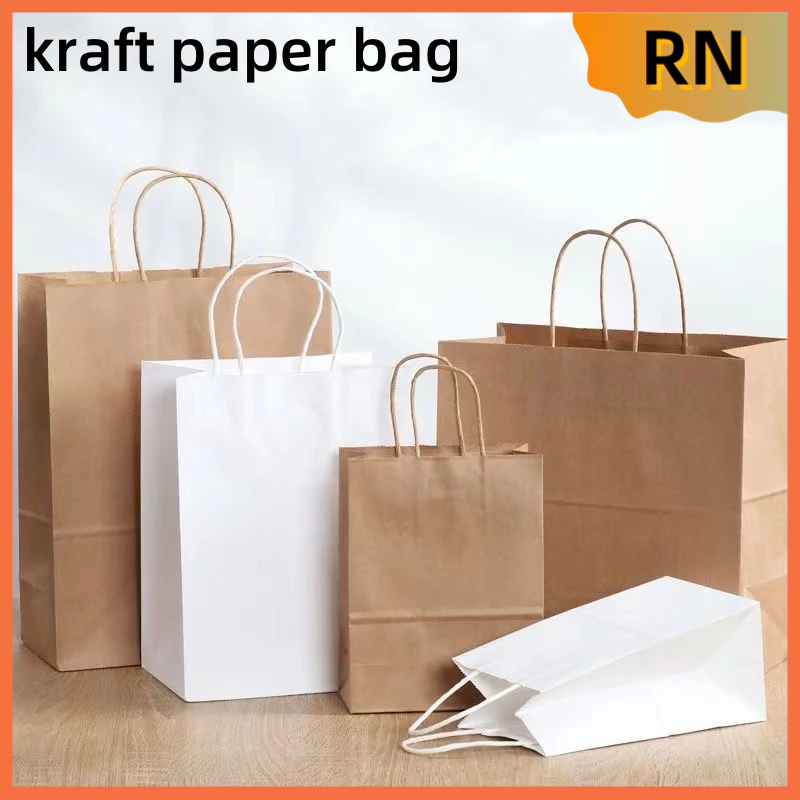 Kraft Paper Bag Birthday Loot Gift Handbag Tote Packing Storage Lootbag ...
