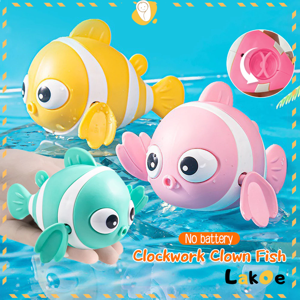 Lakoe Clockwork Clown Fish Bath KNs Moving KN Funny Swimming Carp KNs ...