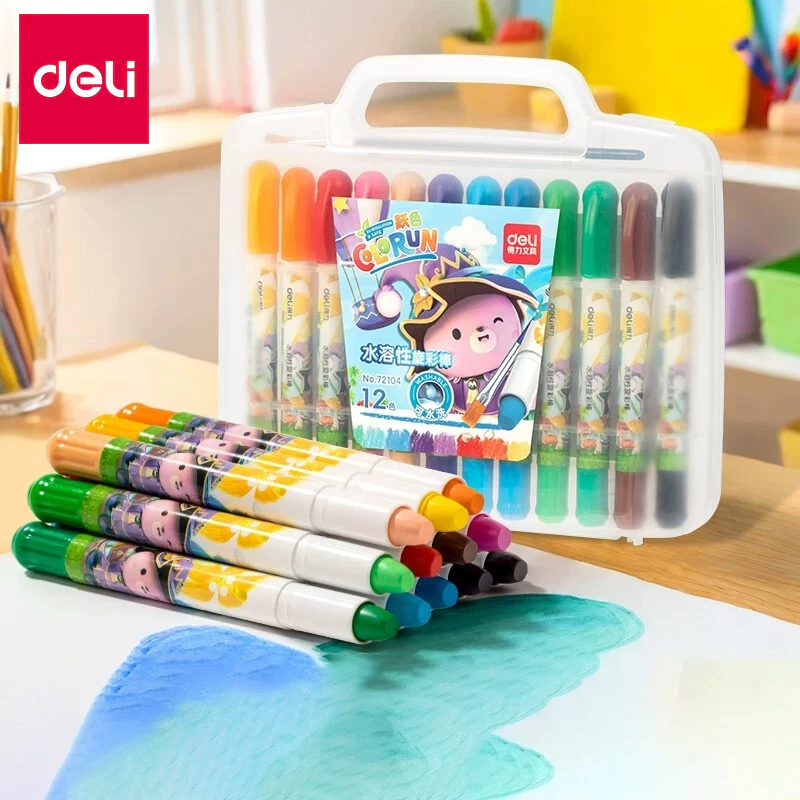 Deli 12 Colors PP Boxed Water-soluble Rotary Color Rod 72104 | Shopee ...
