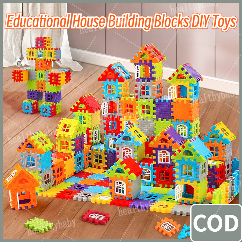 Montessori Educational Toys for Kids House Assembly Building Blocks Set ...