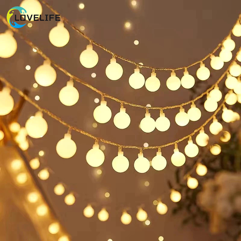 Ball String Lights Indoor Bulbs Lamp Fairy Lights Battery LED Strip