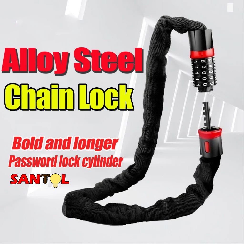 Anti-Theft Heavy Duty Secutity Password Thick Chain MTB Motorcycle ...