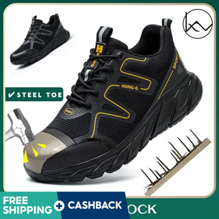Safety Shoes Steel Toe For Men Rubber Heavy Duty Black Work Boots Low Cut Construction Jogger Shopee Philippines