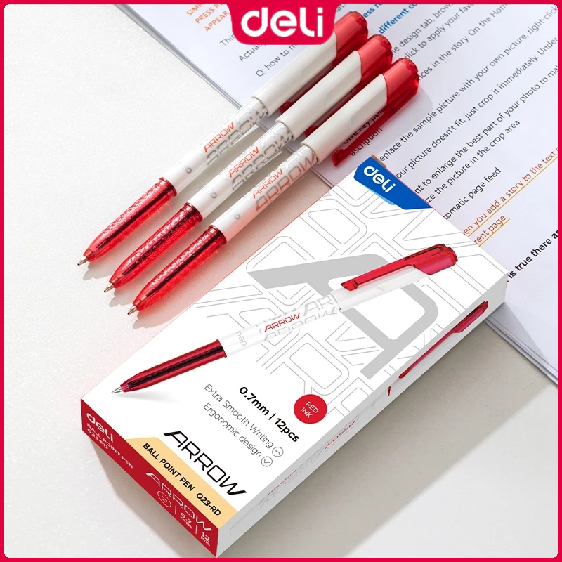Deli EQ23 Red Ballpoint Pen 0.7mm Bullet Tip Ballpen 1PC | Shopee ...