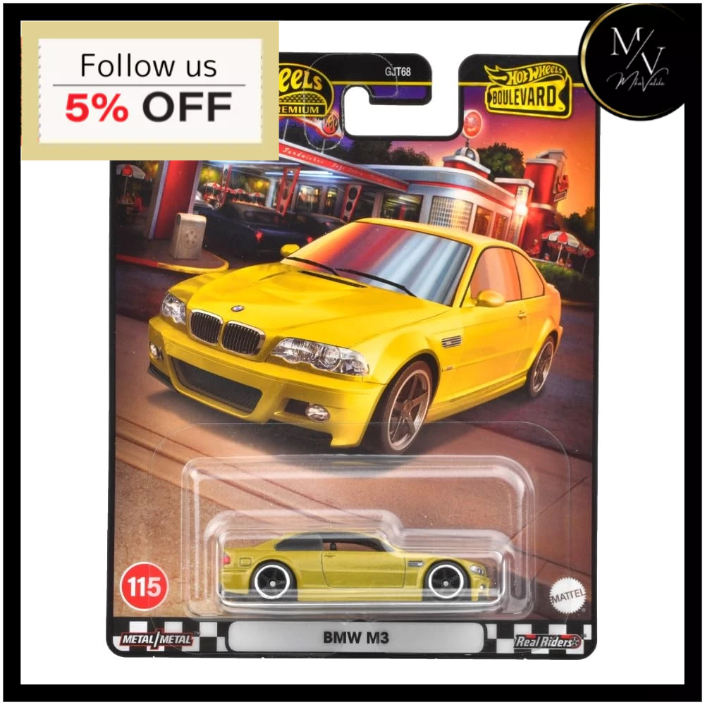 Hot Wheels Boulevard BMW M3 Toy Car - Yellow, Ages 3+ - Collectible ...