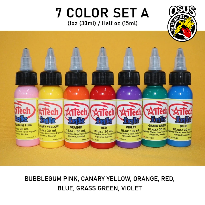 ARTECH INK 7 COLOR INK SET | Half oz/1oz | Sold Per Set | Artech Ink ...