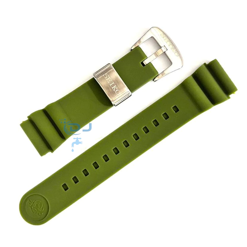 Bracelet Seiko Z-22 Vert Caoutchouc - Largeur 22 Mm - Pour Modèles SKX007, Seiko 5, Prospex... - Neuf