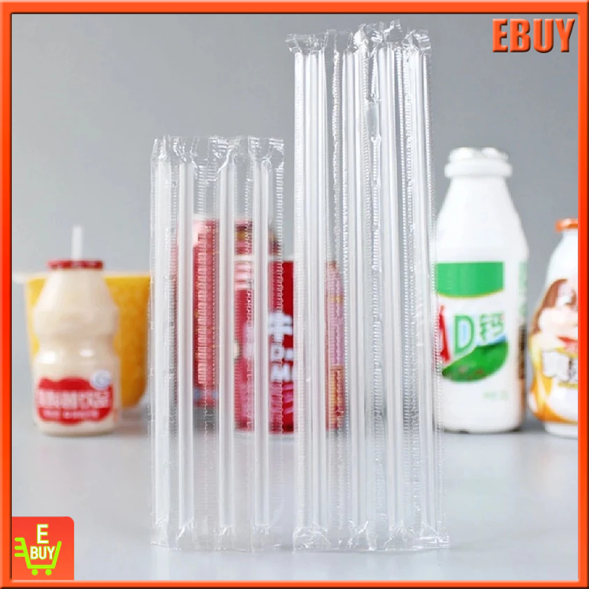 500PCS Connected independent packaging small straws transparent pointed ...