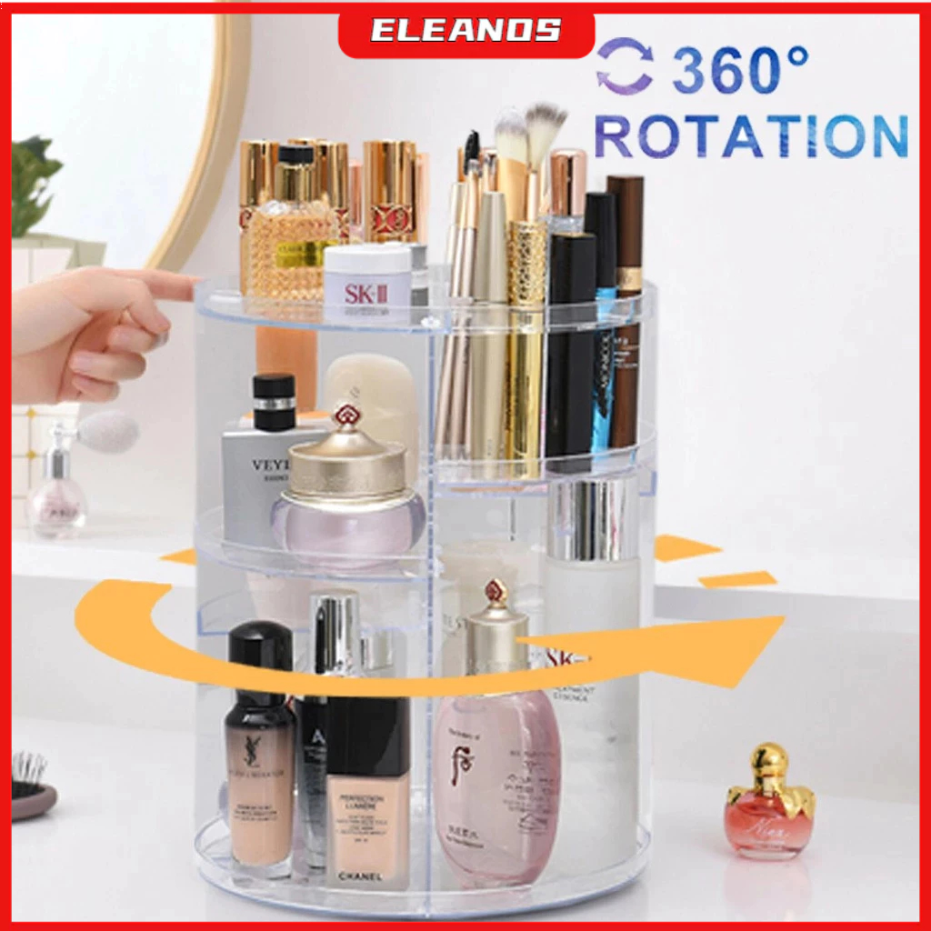 360 Degree Rotating Cosmetic Storage Display Make Up Organizer | Shopee ...