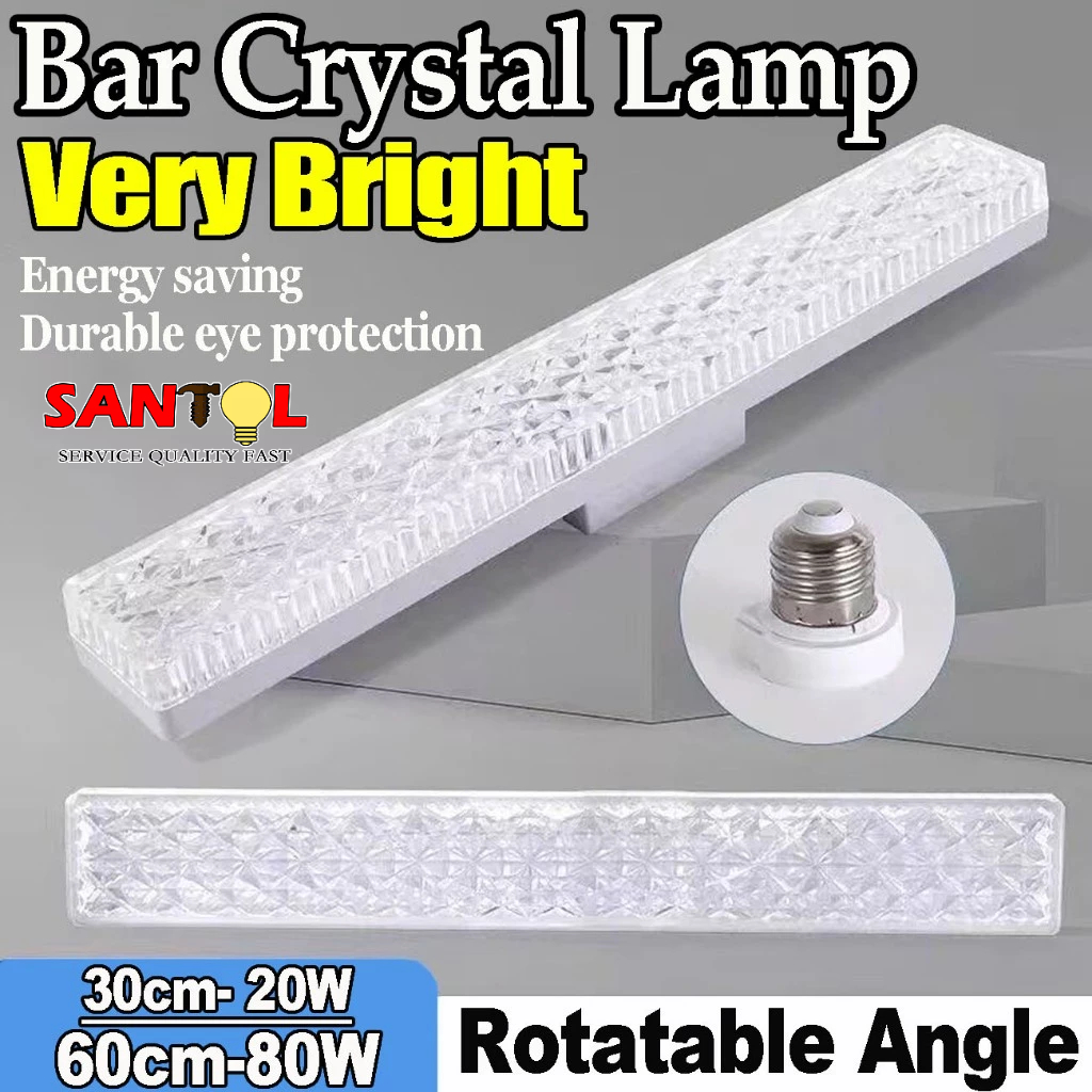 80W LED Strip Bulb Super Bright E27 Screw Ceiling Lamp Household High ...