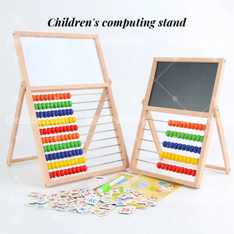 5/10-Row Wooden Beads Abacus Count Frame Teaching Aid Math Educational ...