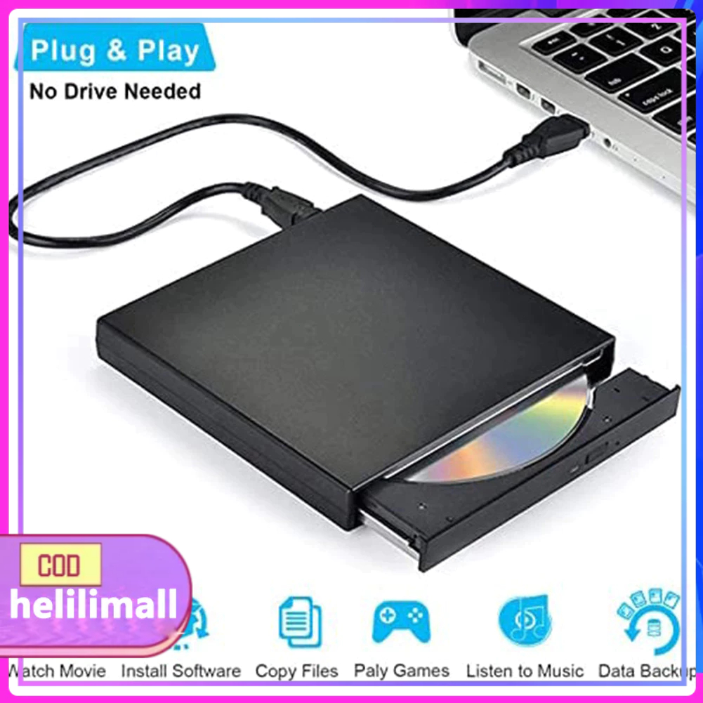 CD Player For Laptop External CD DVD Drive USB Slim DVD Player Portable ...