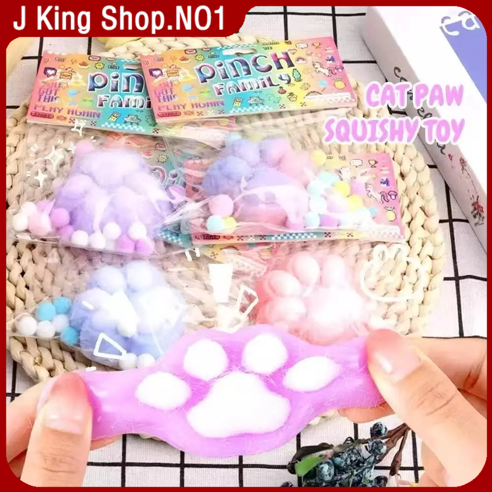 J King #2In1 Squishy Toys Fishbone&Cat Paw Fidget Toy Set Kawaii Slow ...