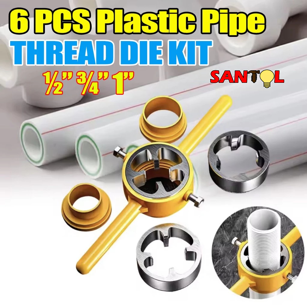 6pcs Water Pipe Threading Device Thread Maker Solid Reusable Plumbing ...