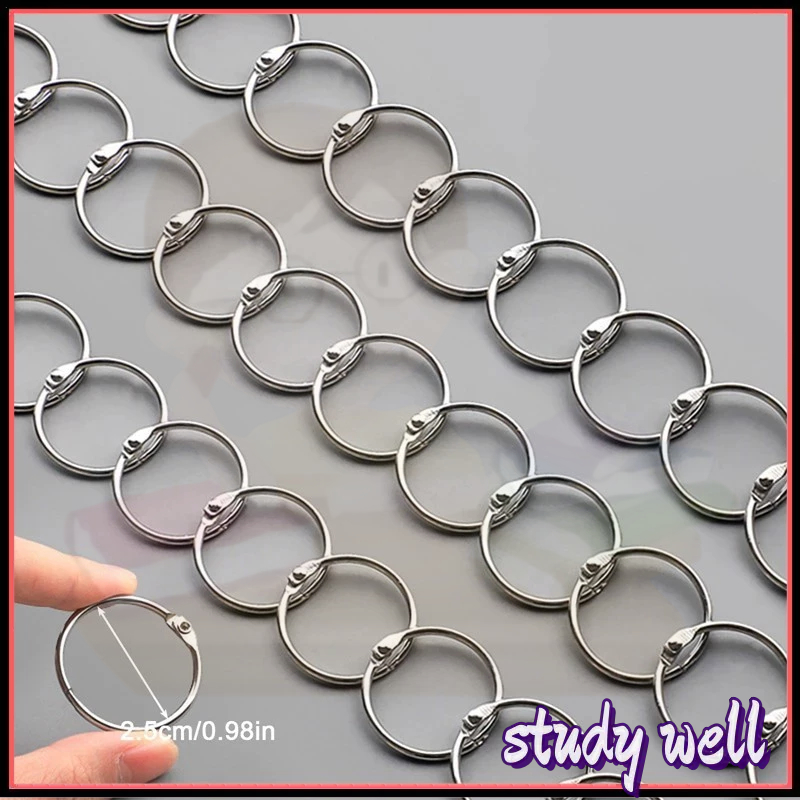 2pcs metal binder ring loose leaf binding ring multifunction card ring ...